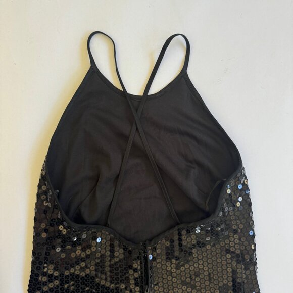 Vintage 90's LAUNDRY by Shelli Segal Black Sequin Slip Dress (Size 2) - Picture 5 of 8